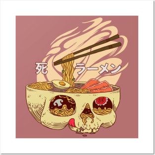 ramen skull Posters and Art